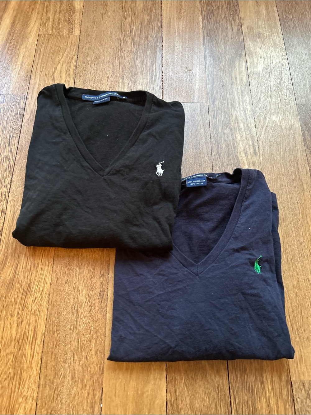 Ralph Lauren Women’s V-Neck Polo Shirts - Black & Navy